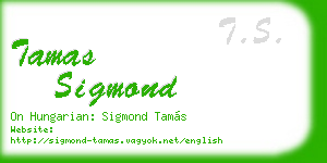 tamas sigmond business card